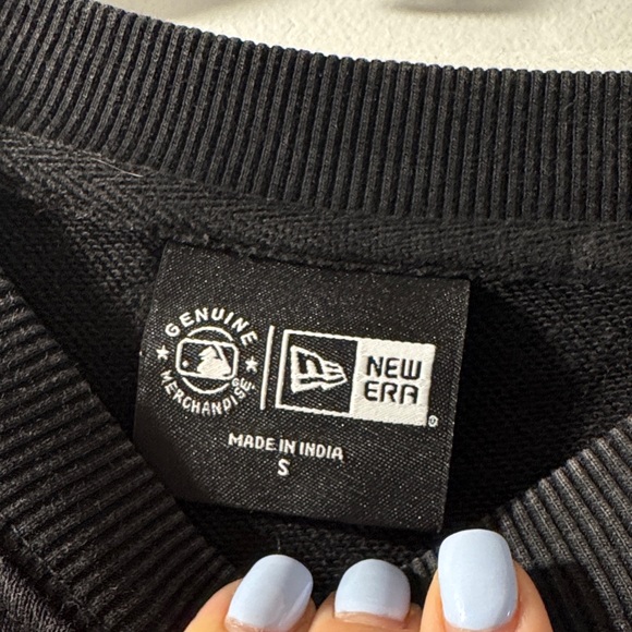 New Era Black and Silver Phillies Women's Crew Neck Sweater - Picture 3 of 4